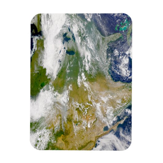 Noord-Amerika met rook zichtbaar op locaties. Magneet (Verticaal)