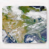 Noord-Amerika met rook zichtbaar op locaties. Muismat (Voorkant)