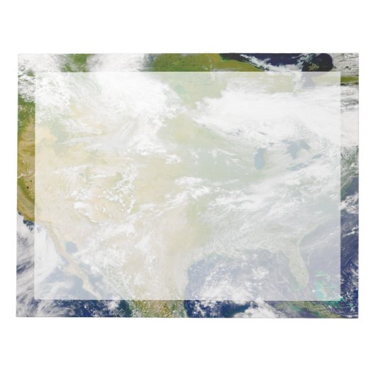 Noord-Amerika met rook zichtbaar op locaties. Notitieblok (Voorkant)