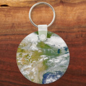 Noord-Amerika met rook zichtbaar op locaties. Sleutelhanger (Voorkant)