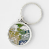 Noord-Amerika met rook zichtbaar op locaties. Sleutelhanger (Voorkant)