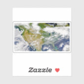 Noord-Amerika met rook zichtbaar op locaties. Sticker (Vel)