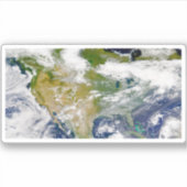 Noord-Amerika met rook zichtbaar op locaties. Sticker (Voorkant)