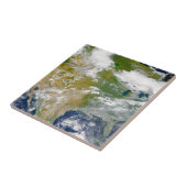 Noord-Amerika met rook zichtbaar op locaties. Tegeltje (Zijkant)