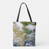 Noord-Amerika met rook zichtbaar op locaties. Tote Bag (Achterkant)