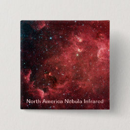 Noord-Amerika Nebula Infrred Vierkante Button 5,1 Cm