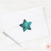 Noord-Amerika Nebula Turquoise Monogram Ster Sticker (Envelop)