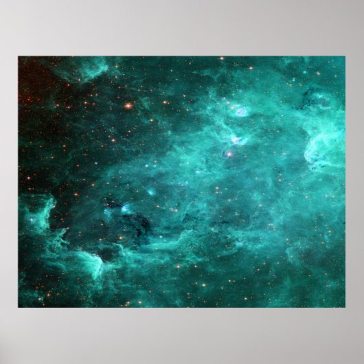 Noord-Amerika Nebula Turquoise Value Poster (Voorkant)
