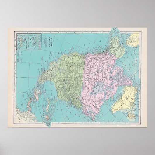 Noord-Amerika Poster (Voorkant)