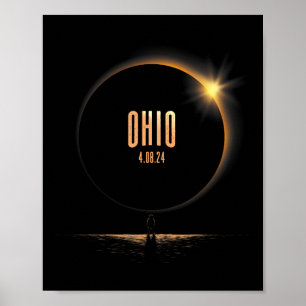 Noord-Amerika Totale Zonsverduistering 2024 Ohio N Poster
