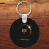 Noord-Amerika Totale Zonsverduistering 2024 Ohio N Sleutelhanger (Voorkant)