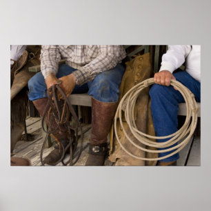 Noord-Amerika, VS. Cowboys relaxing and 2 Poster