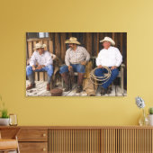 Noord-Amerika, VS. Cowboys relaxing and Canvas Afdruk (Insitu (Woonkamer))