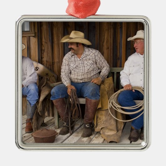 Noord-Amerika, VS. Cowboys relaxing and Metalen Ornament (Voorkant)