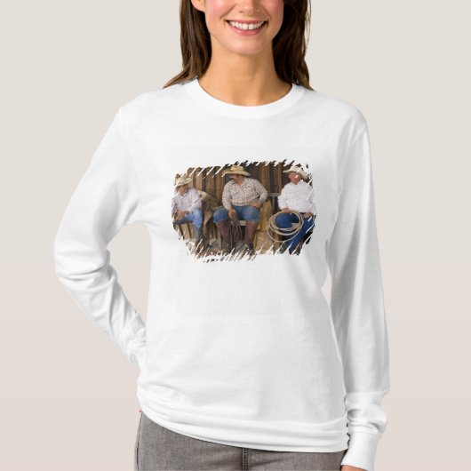 Noord-Amerika, VS. Cowboys relaxing and T-shirt (Voorkant)