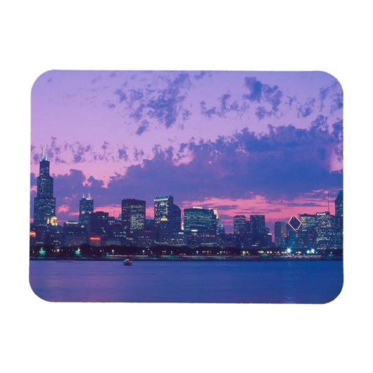 Noord-Amerika, VS, IL. Chicago skyline bij schemer Magneet (Horizontaal)