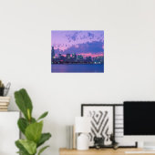 Noord-Amerika, VS, IL. Chicago skyline bij schemer Poster (Thuiskantoor)