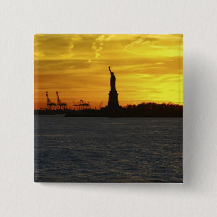 Noord-Amerika, VS, New York, New York City. 3 Vierkante Button 5,1 Cm