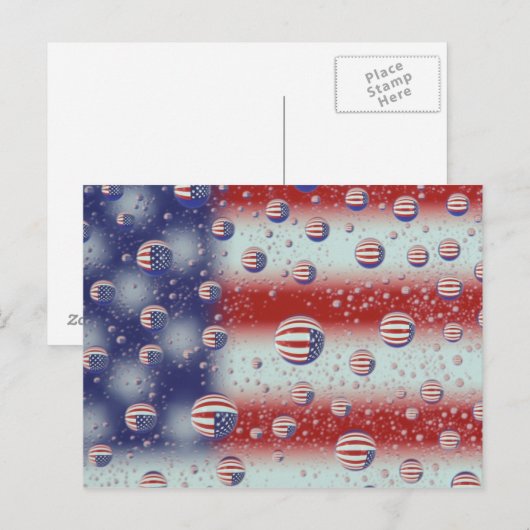 Noord-Amerika, VS, WA, Redmond, VS-vlag Briefkaart (Voorkant / Achterkant)