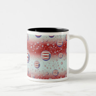 Noord-Amerika, VS, WA, Redmond, VS-vlag Tweekleurige Koffiemok