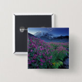 Noord-Amerika, VS, Washington, Mt. Rainier 6 Vierkante Button 5,1 Cm (Voorkant /achterkant)
