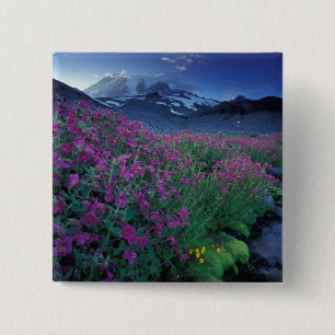 Noord-Amerika, VS, Washington, Mt. Rainier 6 Vierkante Button 5,1 Cm