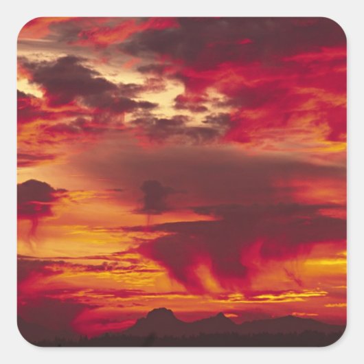 Noord-Amerika, VS, Washington, Seattle. Sunrise Vierkante Sticker (Voorkant)