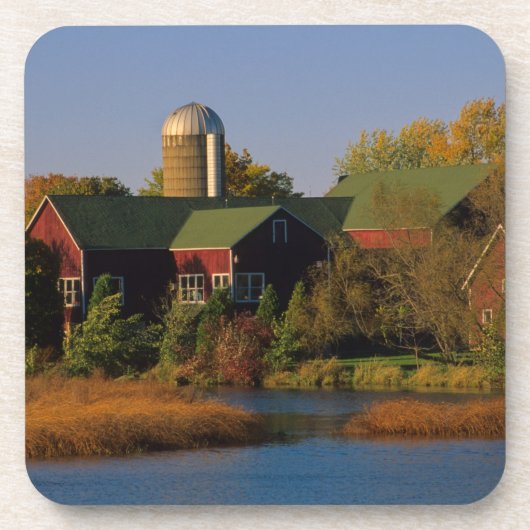 Noord-Amerika, VS, Wisconsin. Red Barn in Bier Onderzetter (Voorkant)