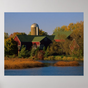 Noord-Amerika, VS, Wisconsin. Red Barn in Poster