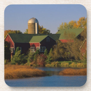 Noord-Amerika, VS, Wisconsin. Rode schuur in Bier Onderzetter