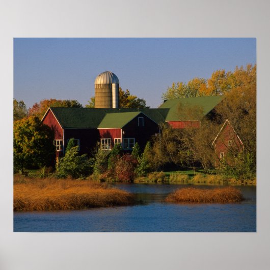 Noord-Amerika, VS, Wisconsin. Rode schuur in Poster (Voorkant)