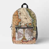 Noord-Amerika wereldkaart Graphic wereldbol art Bedrukte Rugzak (Voorkant)