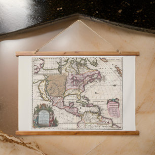 Noord-Amerika Zelden Historische Oude Wereldkaart Hangend Wandkleed