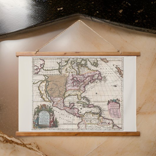 Noord-Amerika Zelden Historische Oude Wereldkaart Hangend Wandkleed