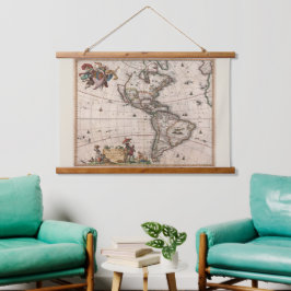 Noord-Amerika Zeldzame Hele Nieuwe Wereld Hangend Wandkleed