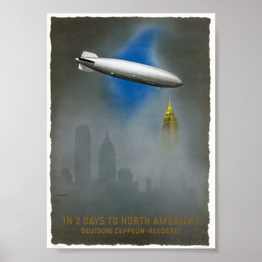 Noord-Amerika Zeppelin Vintage Poster 1937 (Voorkant)