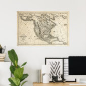 Noord-Amerikaans Poster voor  kaart (Thuiskantoor)