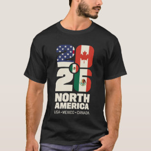 Noord-Amerikaans voetbal 2026 usa canada mexico T-shirt