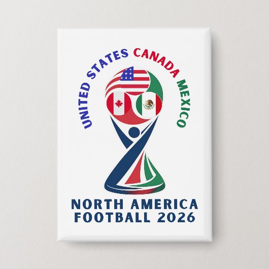 Noord-Amerikaans Voetbal 2026 | VS Canada Mexico Button (Voorkant)