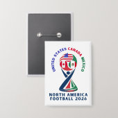 Noord-Amerikaans Voetbal 2026 | VS Canada Mexico Button (Voorkant / Achterkant)