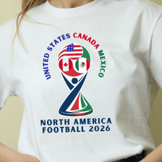 Noord-Amerikaans Voetbal 2026 | VS Canada Mexico T-shirt