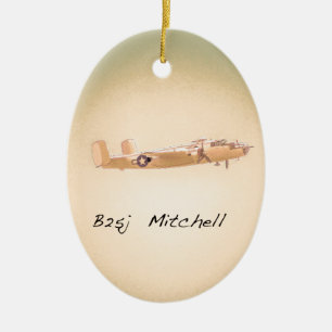 Noord-Amerikaanse B 25 Mitchell Keramisch Ornament
