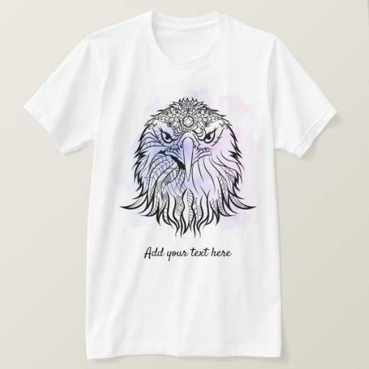 Noord-Amerikaanse Bald Eagle Art | Blauwe Paarse u T-shirt (Design voorkant)