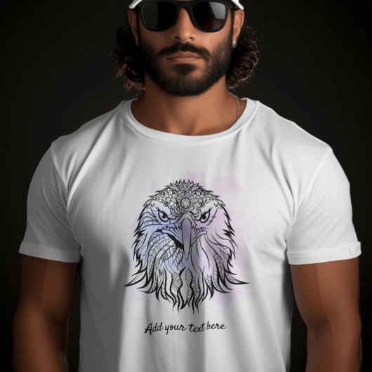 Noord-Amerikaanse Bald Eagle Art | Blauwe Paarse u T-shirt