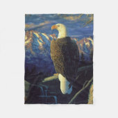 Noord-Amerikaanse Bald Eagle en Mountains Fleece Deken (Voorkant)