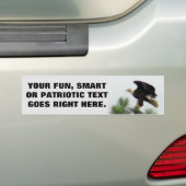 Noord-Amerikaanse Bald Eagle met je zin Bumpersticker (Op auto)