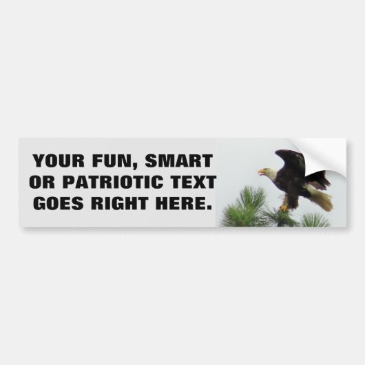 Noord-Amerikaanse Bald Eagle met je zin Bumpersticker (Voorkant)