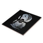 Noord-Amerikaanse Buffel en Raven met Volle Maan Tegeltje (Zijkant)