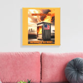 Noord-Amerikaanse eenheid: omhoog gaan in rook Canvas Afdruk (Insitu (Woonkamer))