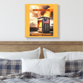 Noord-Amerikaanse eenheid: omhoog gaan in rook Canvas Afdruk (Insitu (Slaapkamer))